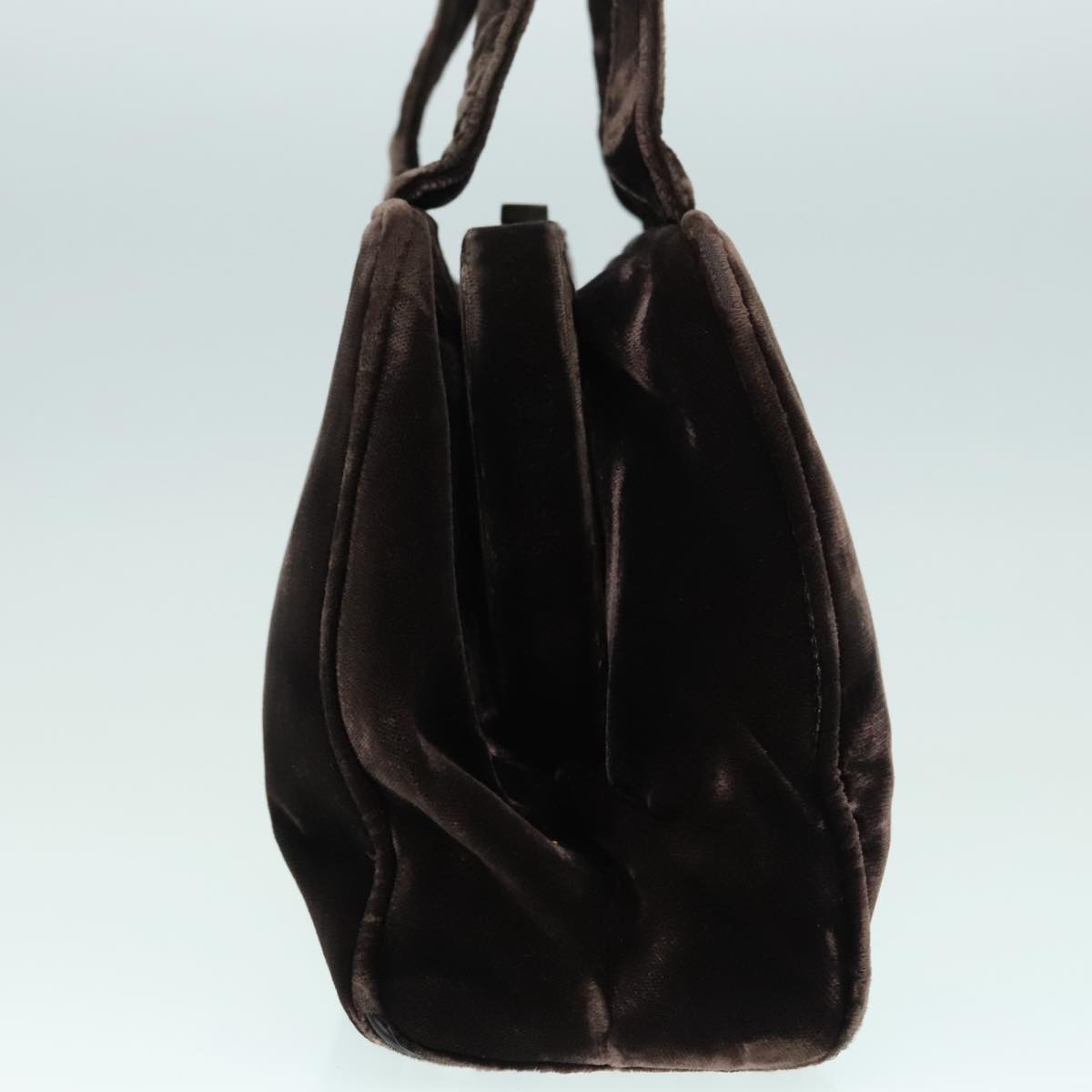 PRADA Hand Bag Suede Brown Auth 93244