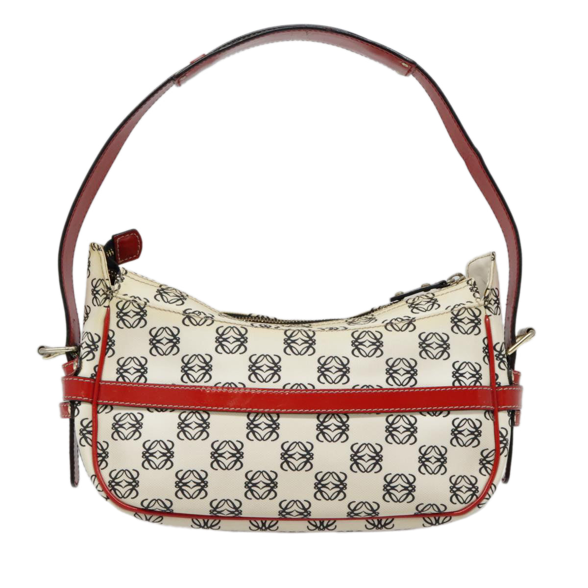 LOEWE Anagram Shoulder Bag PVC Red White Auth 93247