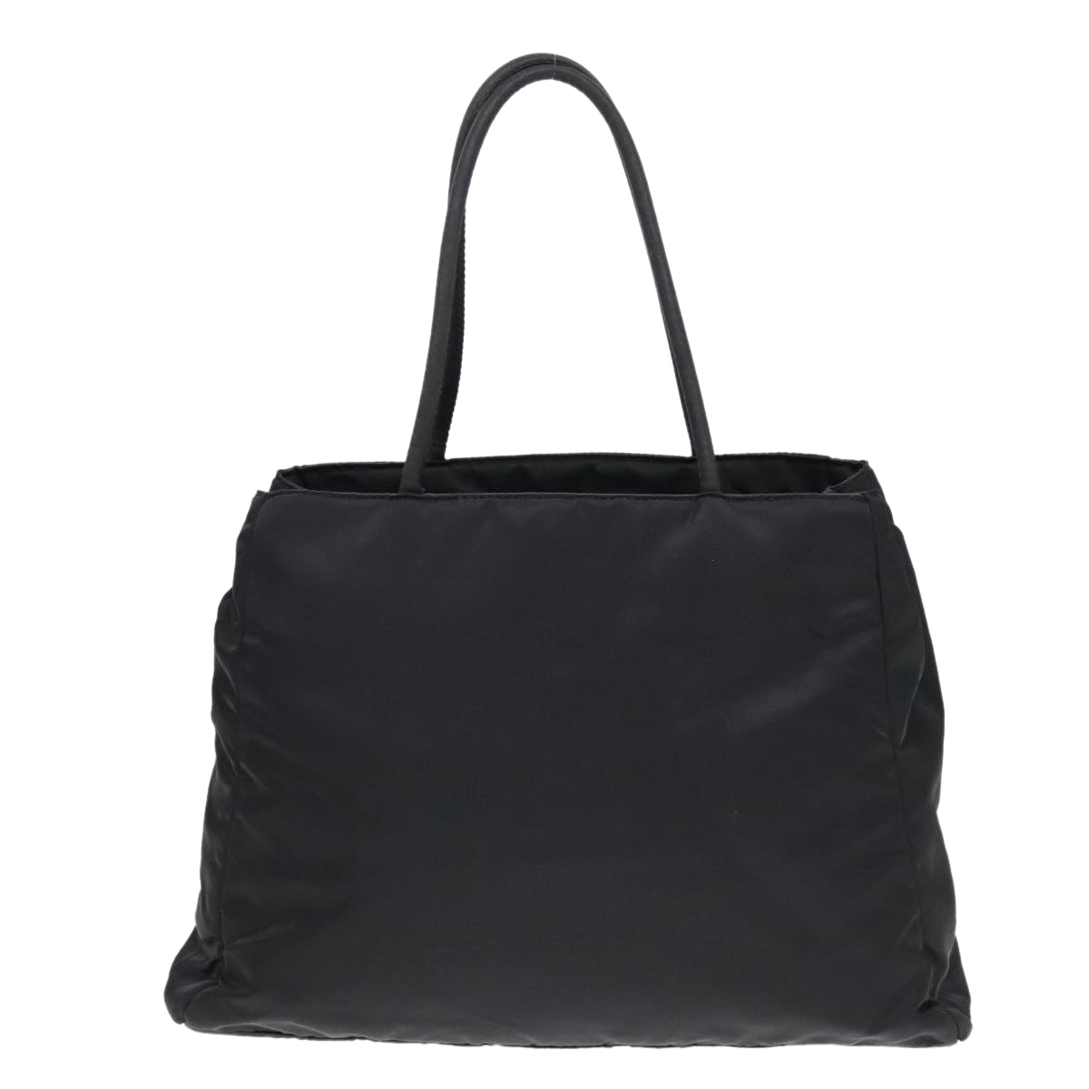 PRADA Hand Bag Nylon Black Silver Auth 93365