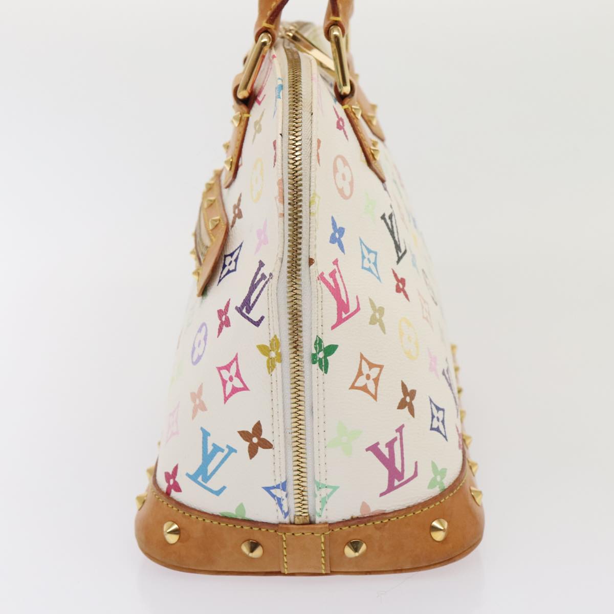 LOUIS VUITTON Monogram Multicolor Alma Hand Bag White M92647 LV Auth 93366