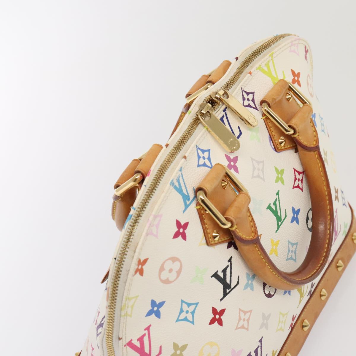 LOUIS VUITTON Monogram Multicolor Alma Hand Bag White M92647 LV Auth 93366