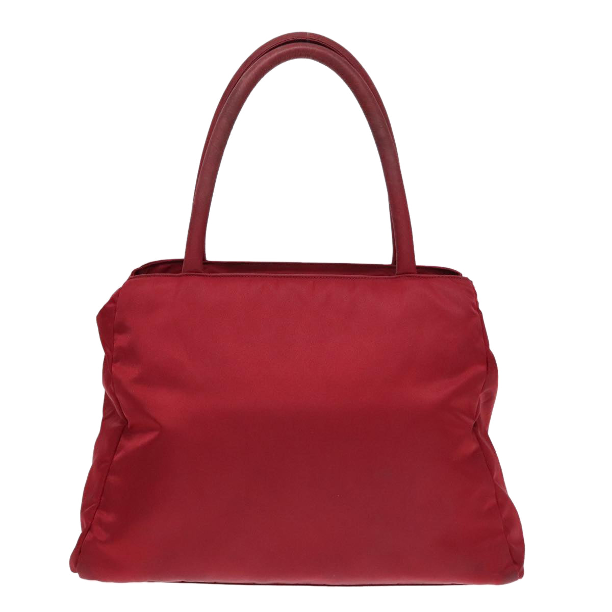 PRADA Hand Bag Nylon Red Silver Auth 93374