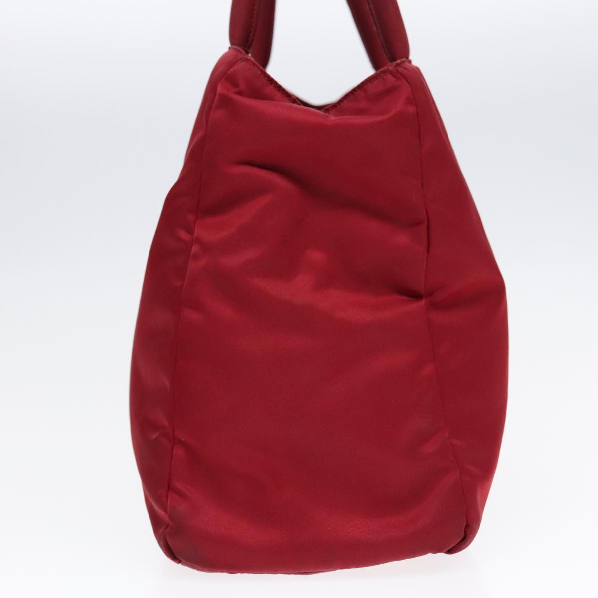 PRADA Hand Bag Nylon Red Silver Auth 93374