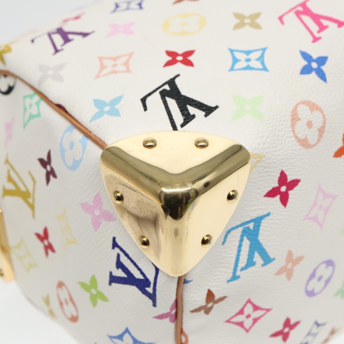 LOUIS VUITTON Monogram Multicolor Speedy 30 Hand Bag White M92643 Auth 93383A