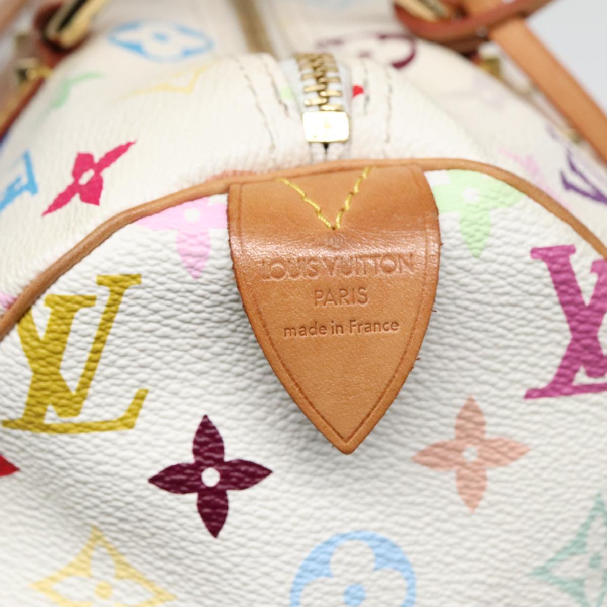 LOUIS VUITTON Monogram Multicolor Speedy 30 Hand Bag White M92643 Auth 93383A