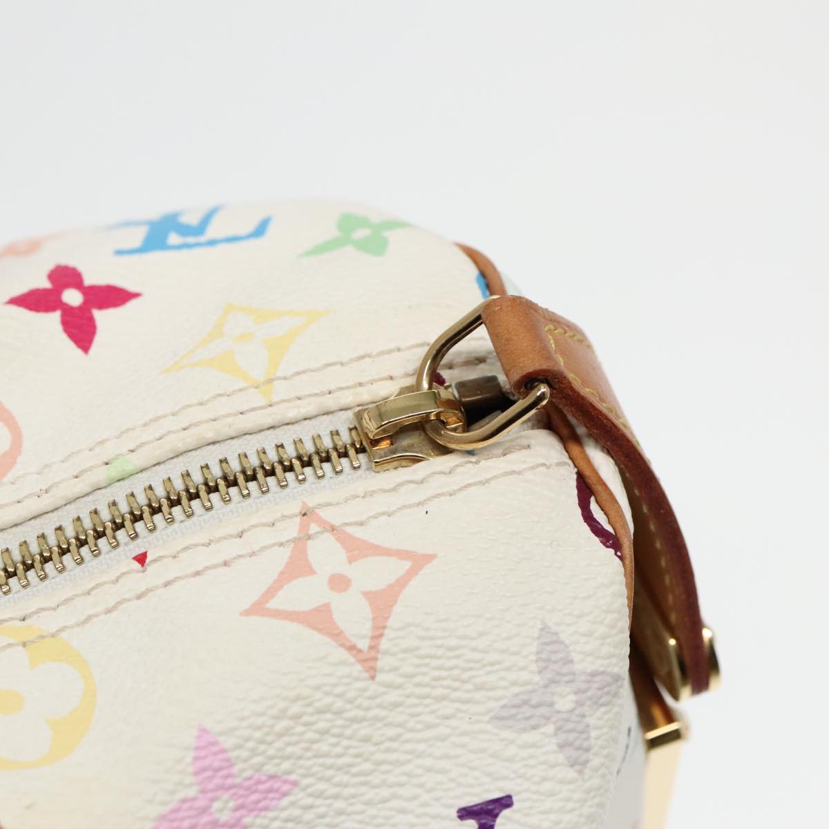 LOUIS VUITTON Monogram Multicolor Speedy 30 Hand Bag White M92643 Auth 93383A