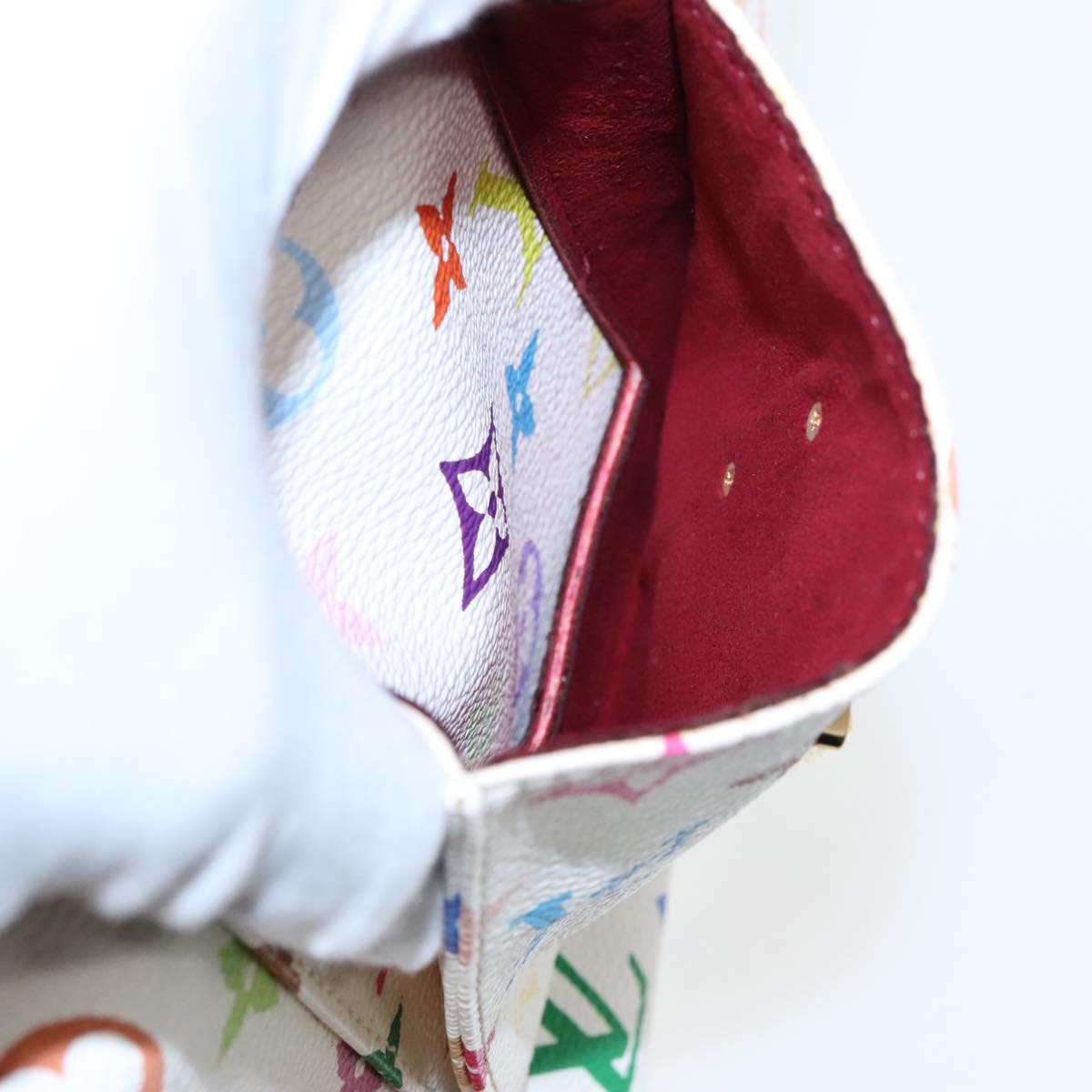 LOUIS VUITTON Monogram Multicolor Speedy 30 Hand Bag White M92643 Auth 93383A