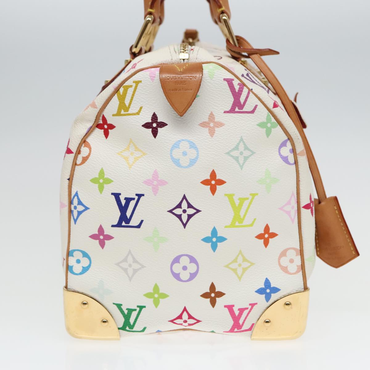 LOUIS VUITTON Monogram Multicolor Speedy 30 Hand Bag White M92643 Auth 93383A