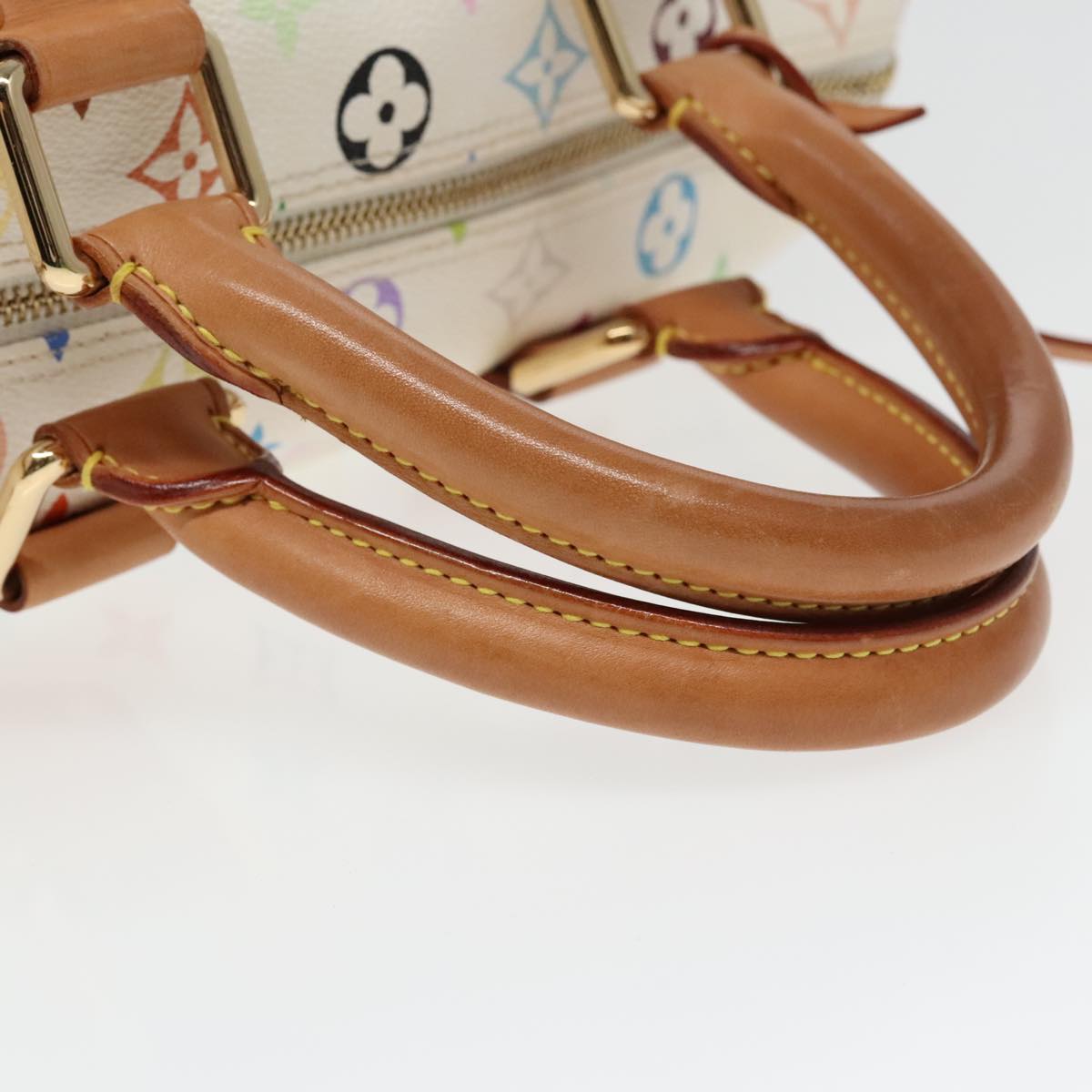 LOUIS VUITTON Monogram Multicolor Speedy 30 Hand Bag White M92643 Auth 93383A