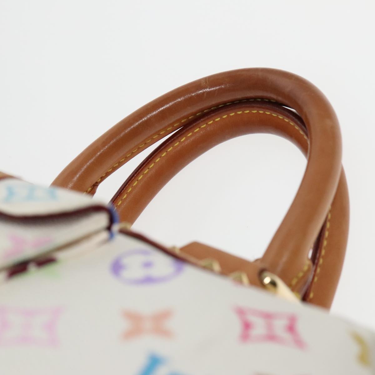 LOUIS VUITTON Monogram Multicolor Speedy 30 Hand Bag White M92643 Auth 93383A