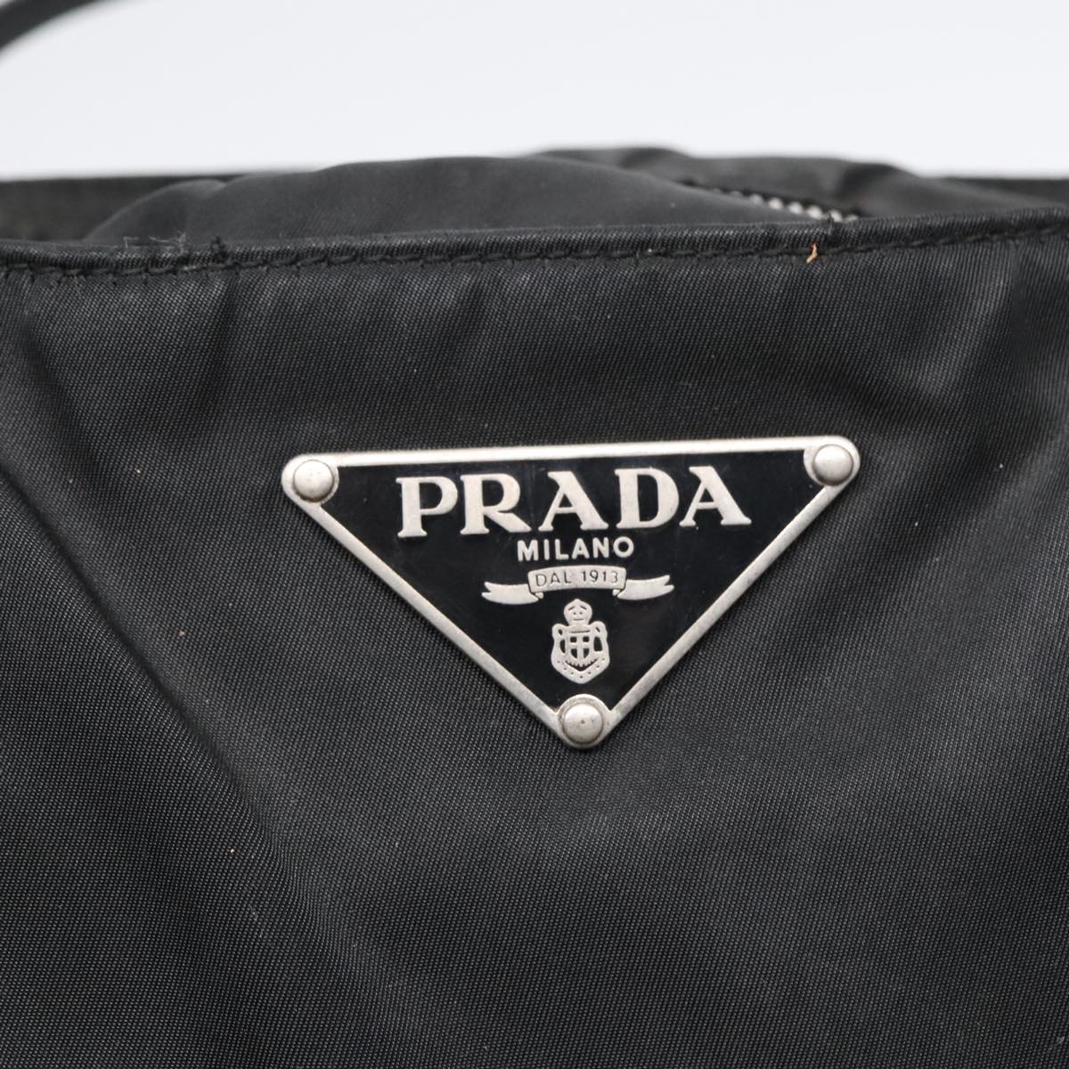 PRADA Hand Bag Nylon Black Auth 93476