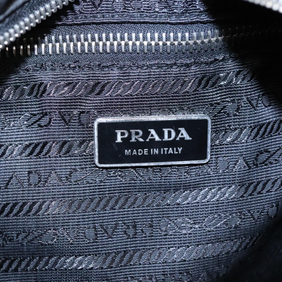 PRADA Hand Bag Nylon Black Auth 93476