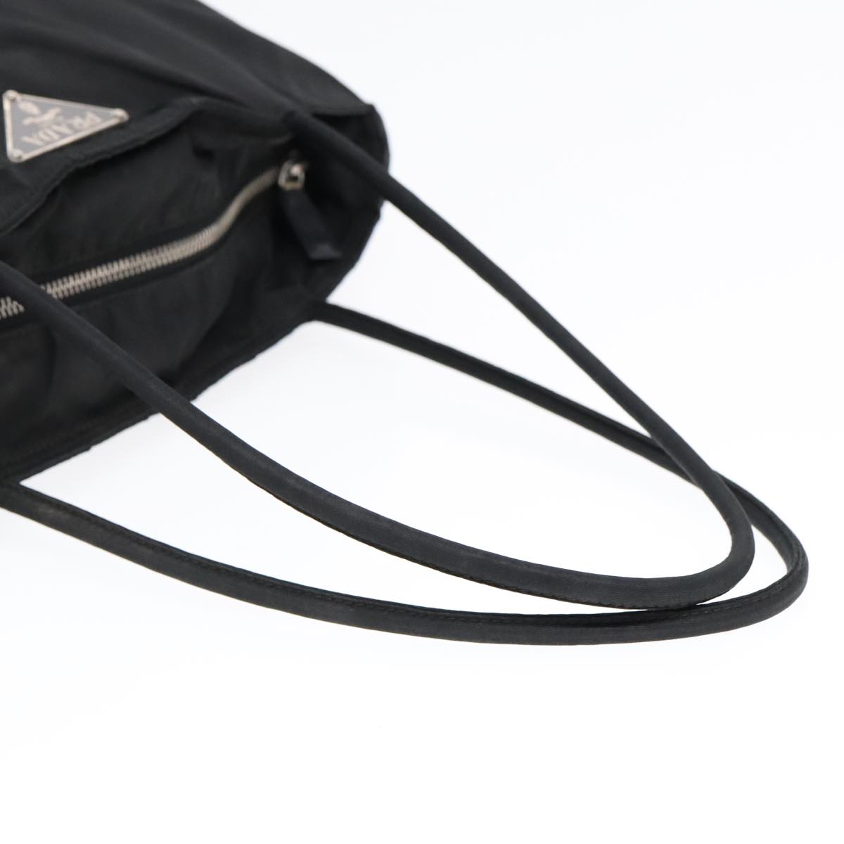 PRADA Hand Bag Nylon Black Auth 93476