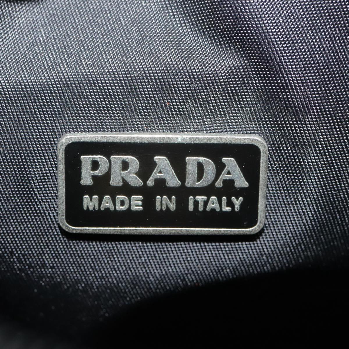 PRADA Mini Hand Bag Nylon Black Silver Auth 93539