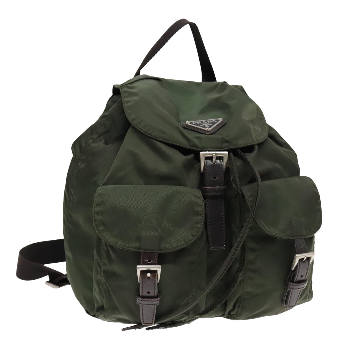 PRADA Backpack Nylon Green Auth 93542