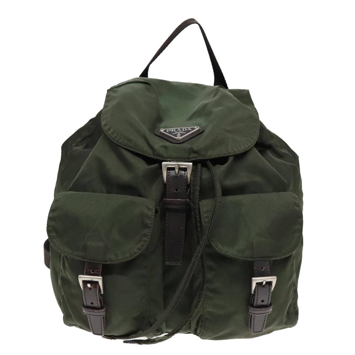 PRADA Backpack Nylon Green Auth 93542