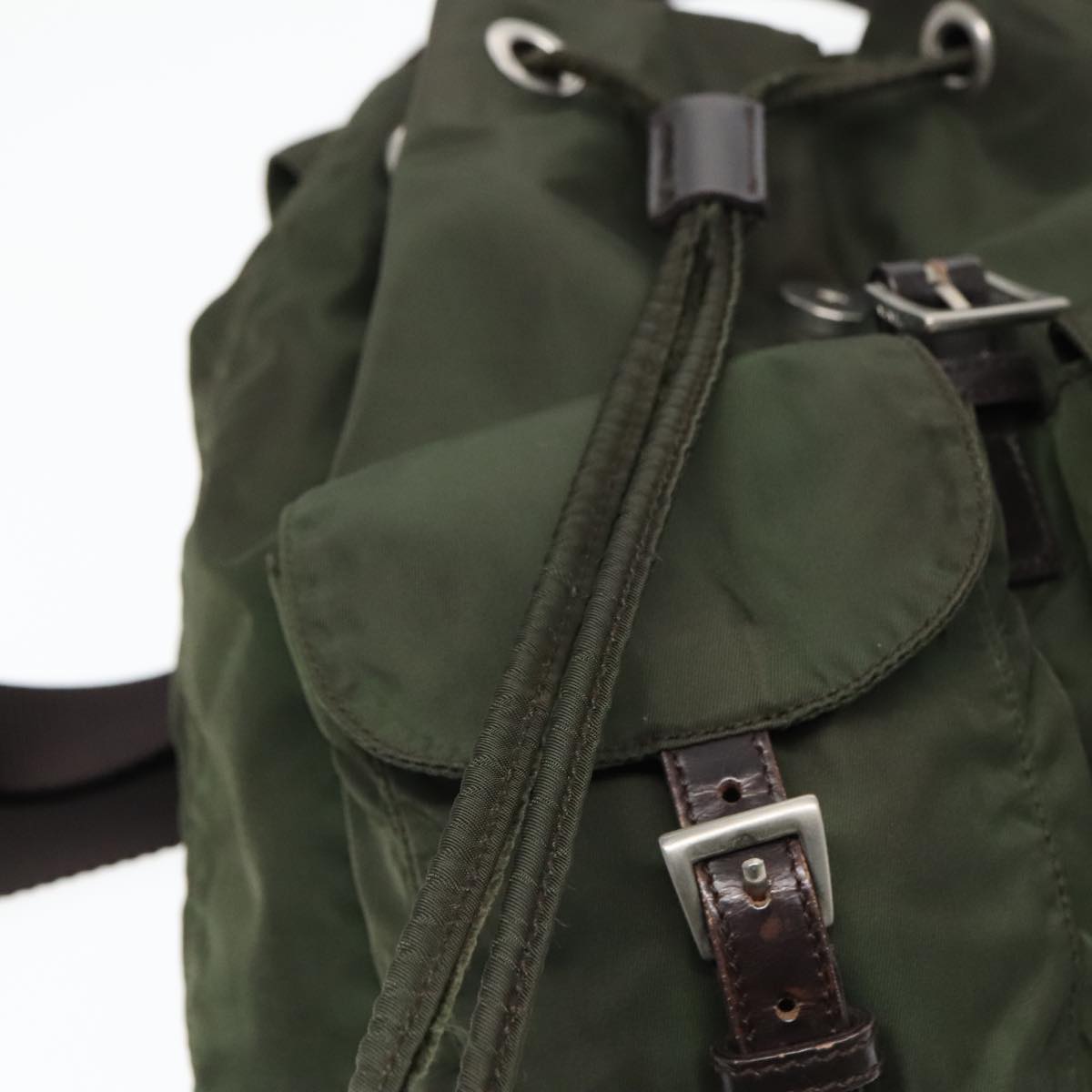 PRADA Backpack Nylon Green Auth 93542