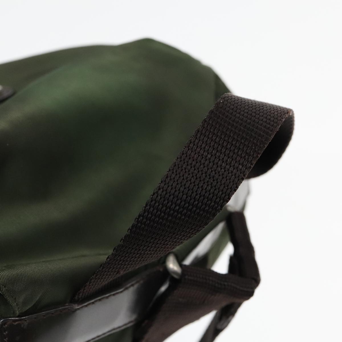 PRADA Backpack Nylon Green Auth 93542