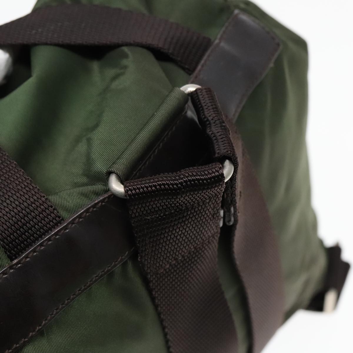 PRADA Backpack Nylon Green Auth 93542