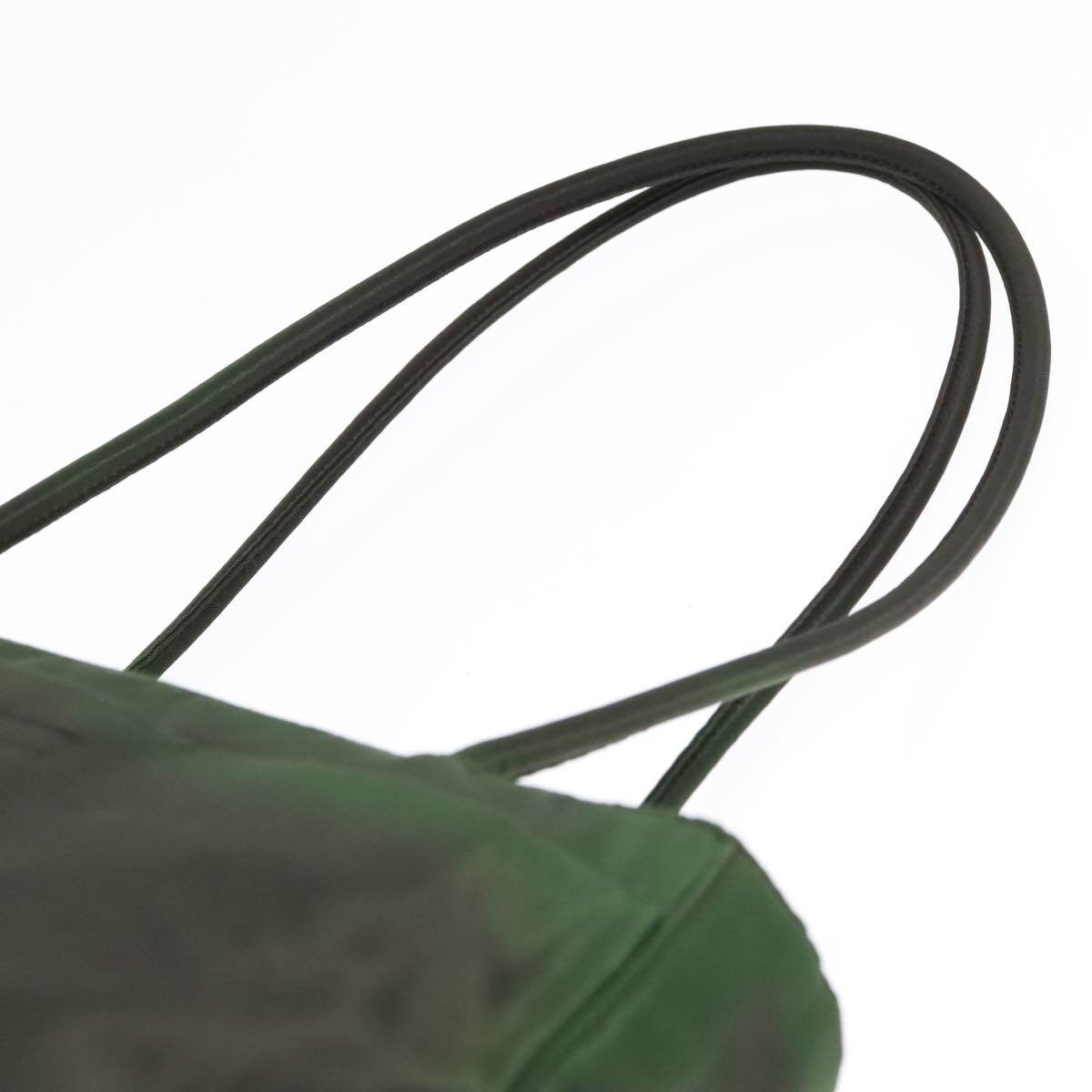 PRADA Hand Bag Nylon Green Auth 93548