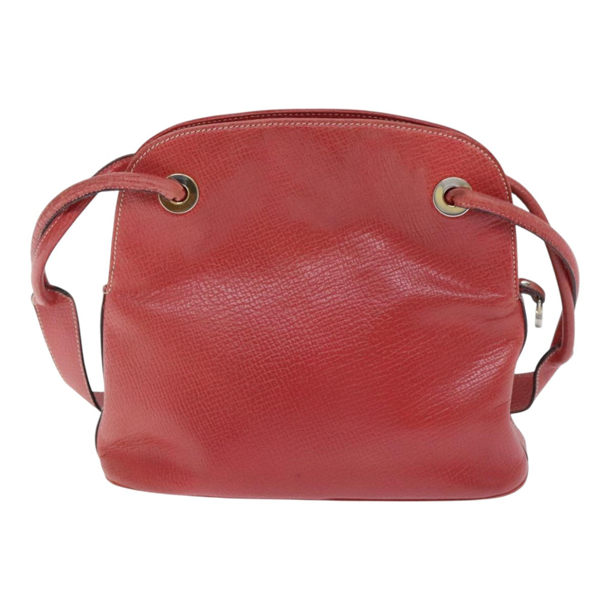 LOEWE Shoulder Bag Leather Red Gold Auth 93551