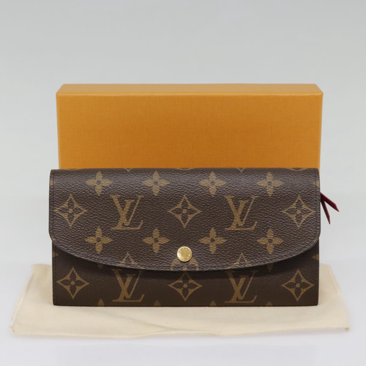 LOUIS VUITTON Monogram Portefeuille Emilie Wallet Pink M60697 LV Auth 93568