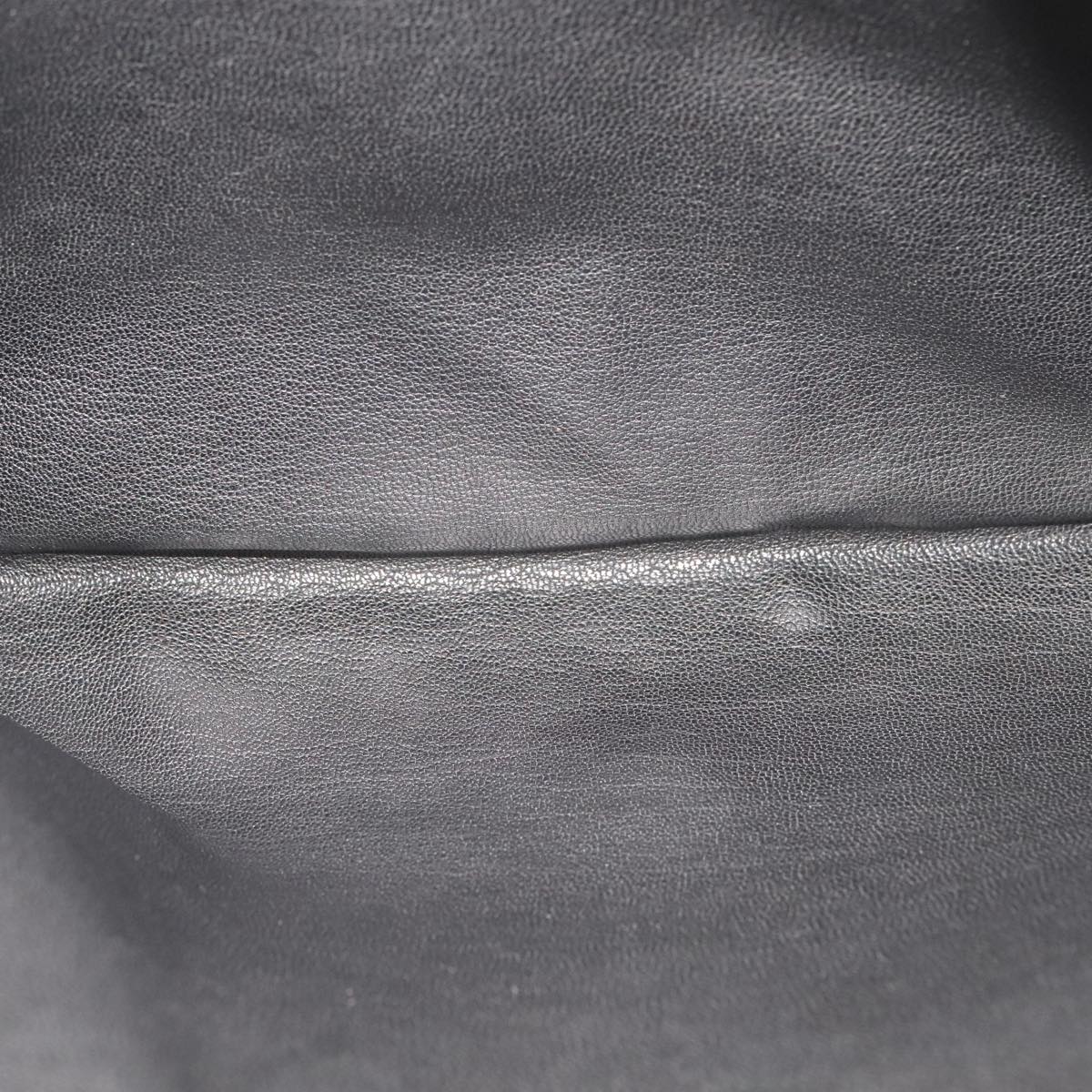 PRADA Clutch Bag Leather Black Auth 93630