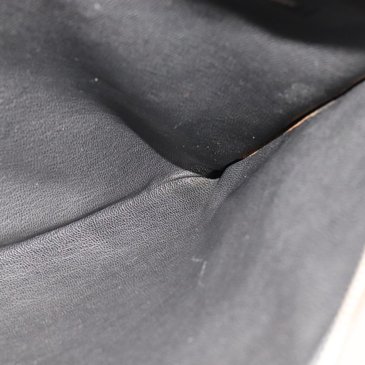 PRADA Clutch Bag Leather Black Auth 93630