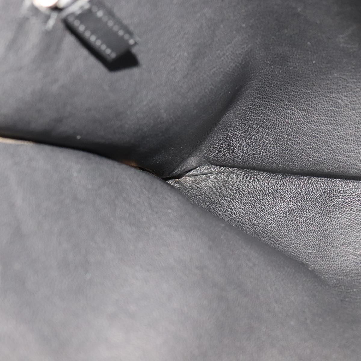 PRADA Clutch Bag Leather Black Auth 93630