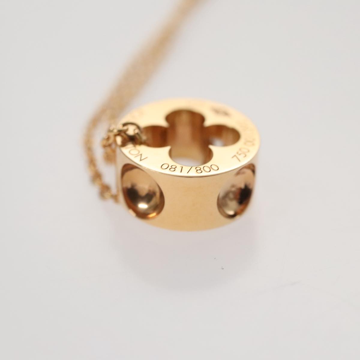 LOUIS VUITTON Pandantif 1P Diamond Necklace Diamond 6.1K Only 800 LV Auth 93646S