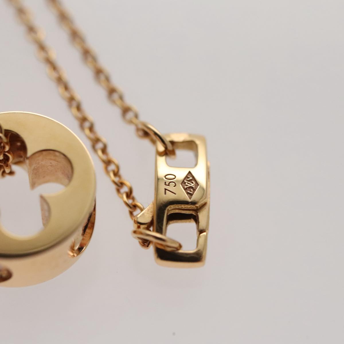 LOUIS VUITTON Pandantif 1P Diamond Necklace Diamond 6.1K Only 800 LV Auth 93646S