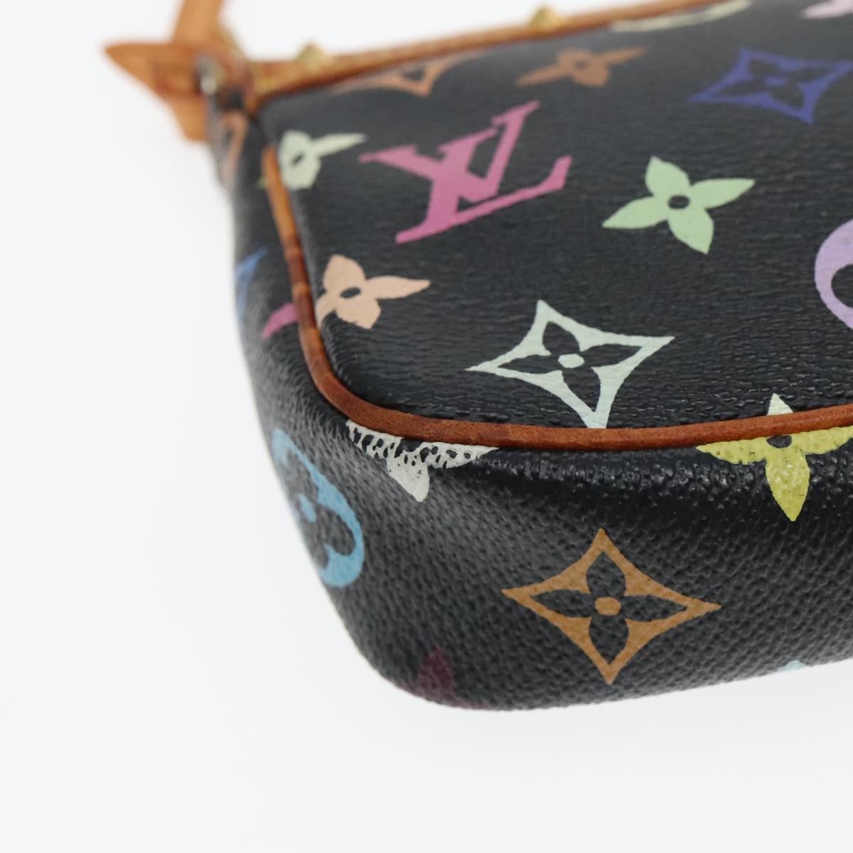 LOUIS VUITTON Monogram Multicolor Pochette Pouch Black M92648 LV Auth 93660