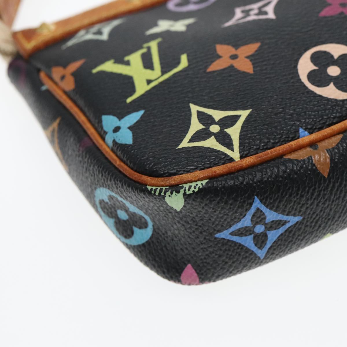 LOUIS VUITTON Monogram Multicolor Pochette Pouch Black M92648 LV Auth 93660