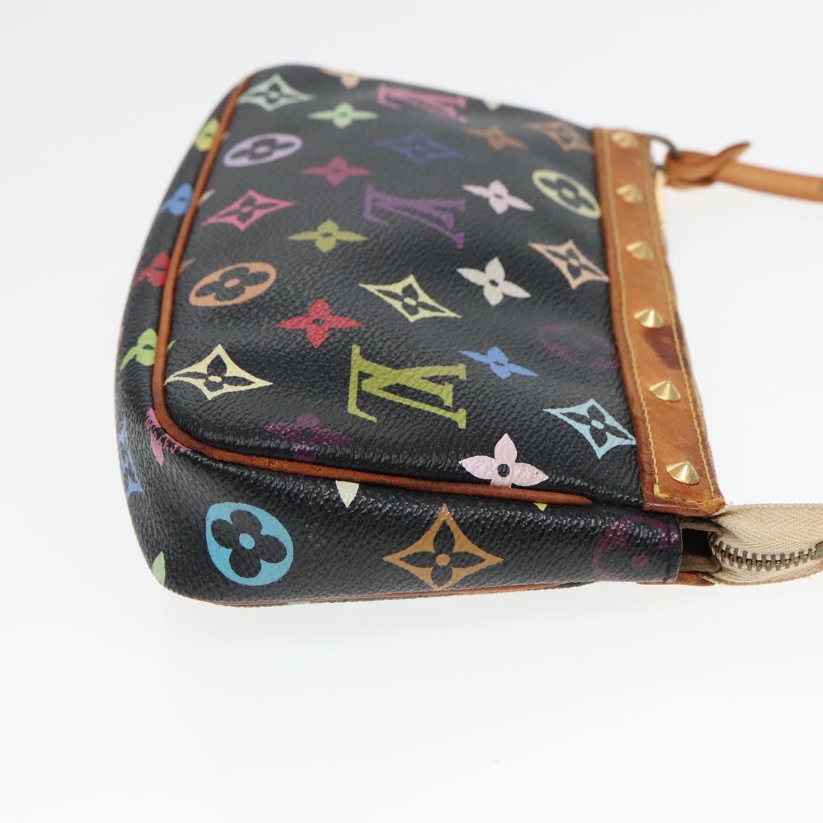 LOUIS VUITTON Monogram Multicolor Pochette Pouch Black M92648 LV Auth 93660