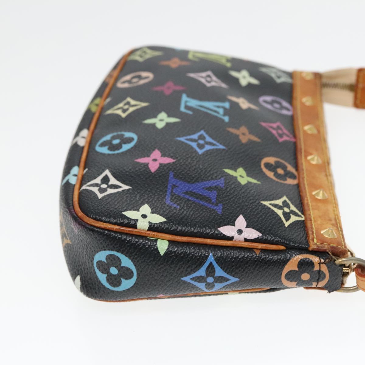 LOUIS VUITTON Monogram Multicolor Pochette Pouch Black M92648 LV Auth 93660