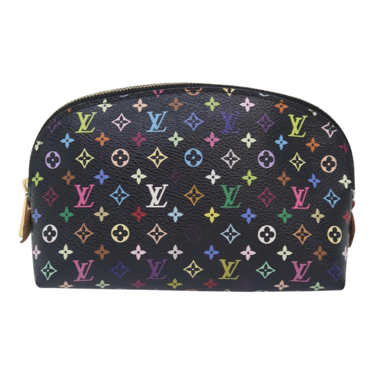 LOUIS VUITTON Monogram Multicolor Pochette Cosmetic Black M47355 LV Auth 93666