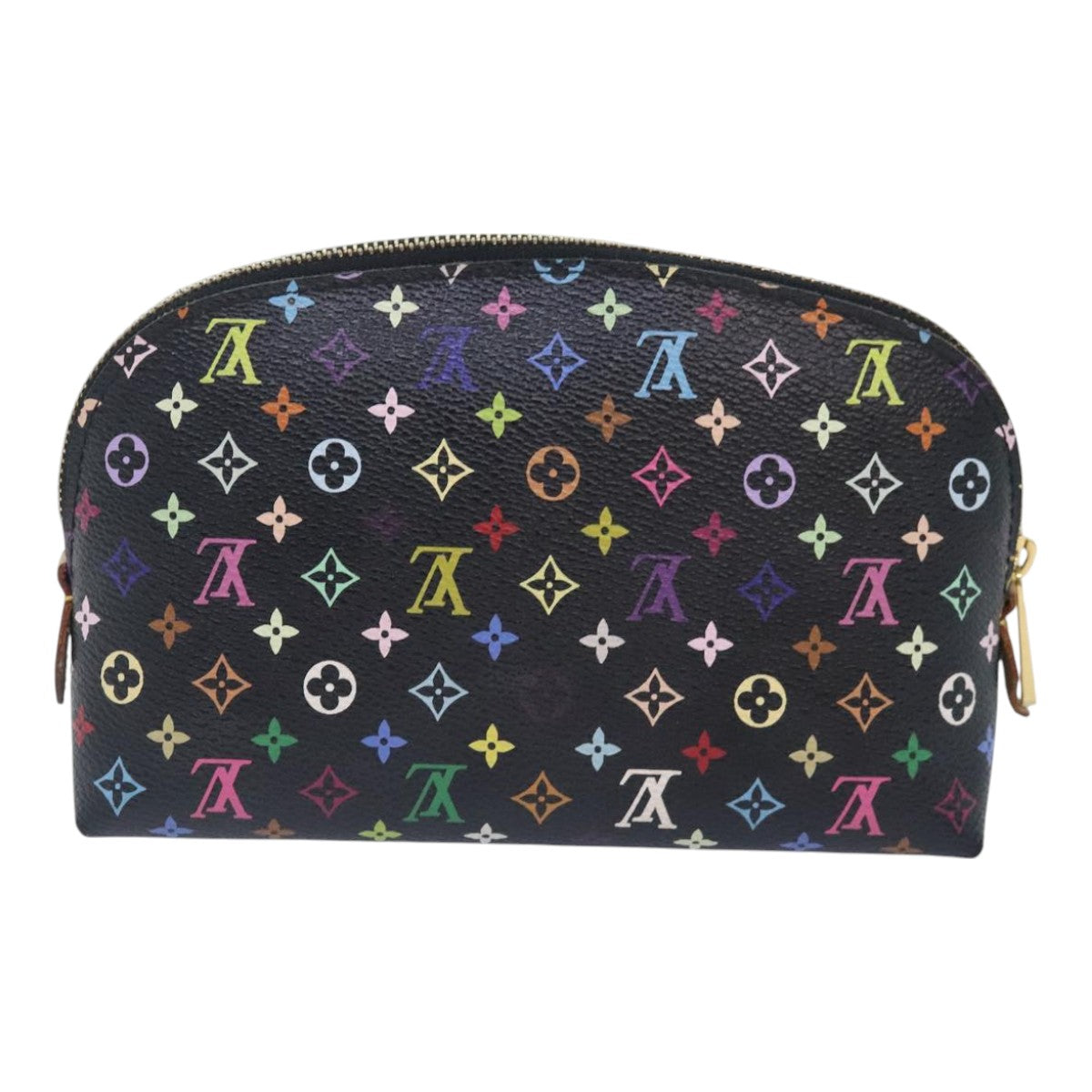 LOUIS VUITTON Monogram Multicolor Pochette Cosmetic Black M47355 LV Auth 93666