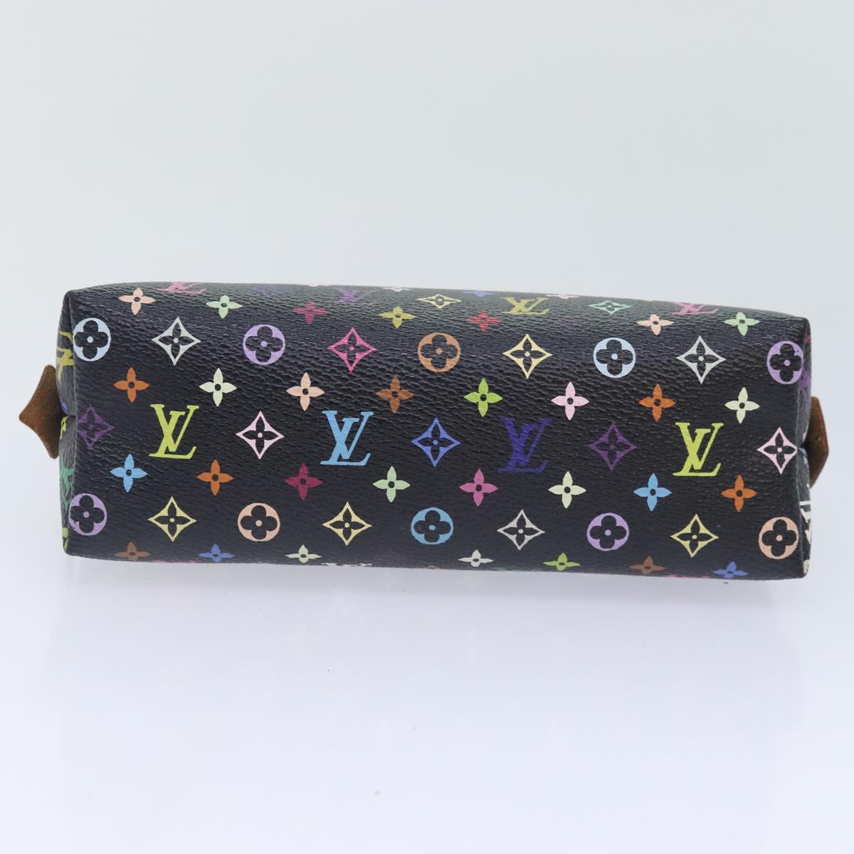 LOUIS VUITTON Monogram Multicolor Pochette Cosmetic Black M47355 LV Auth 93666