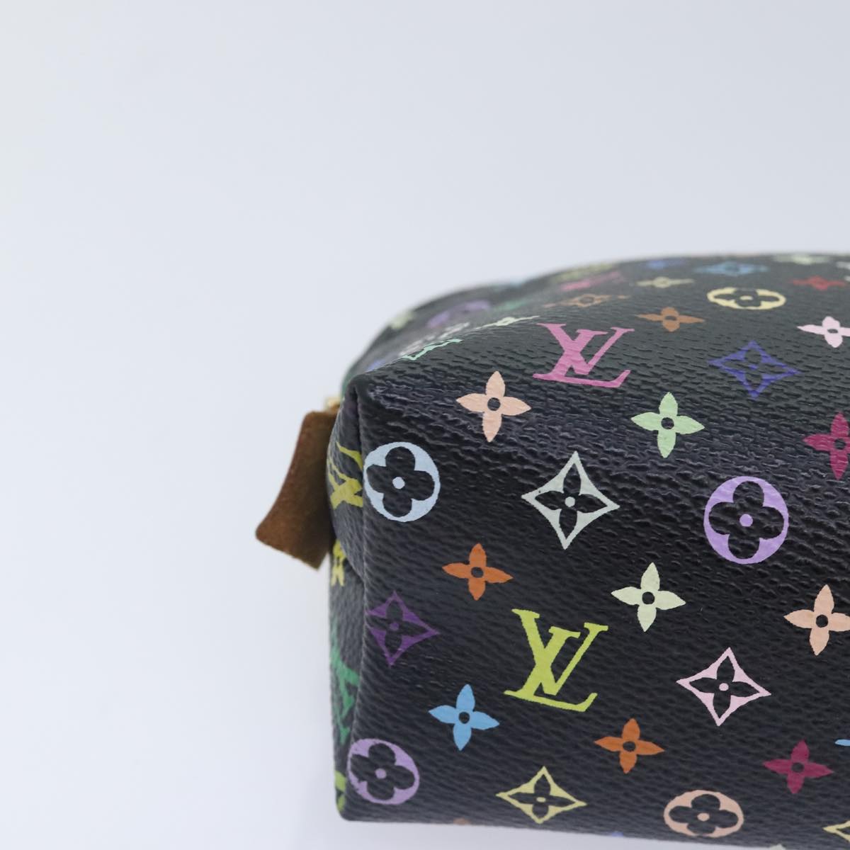 LOUIS VUITTON Monogram Multicolor Pochette Cosmetic Black M47355 LV Auth 93666