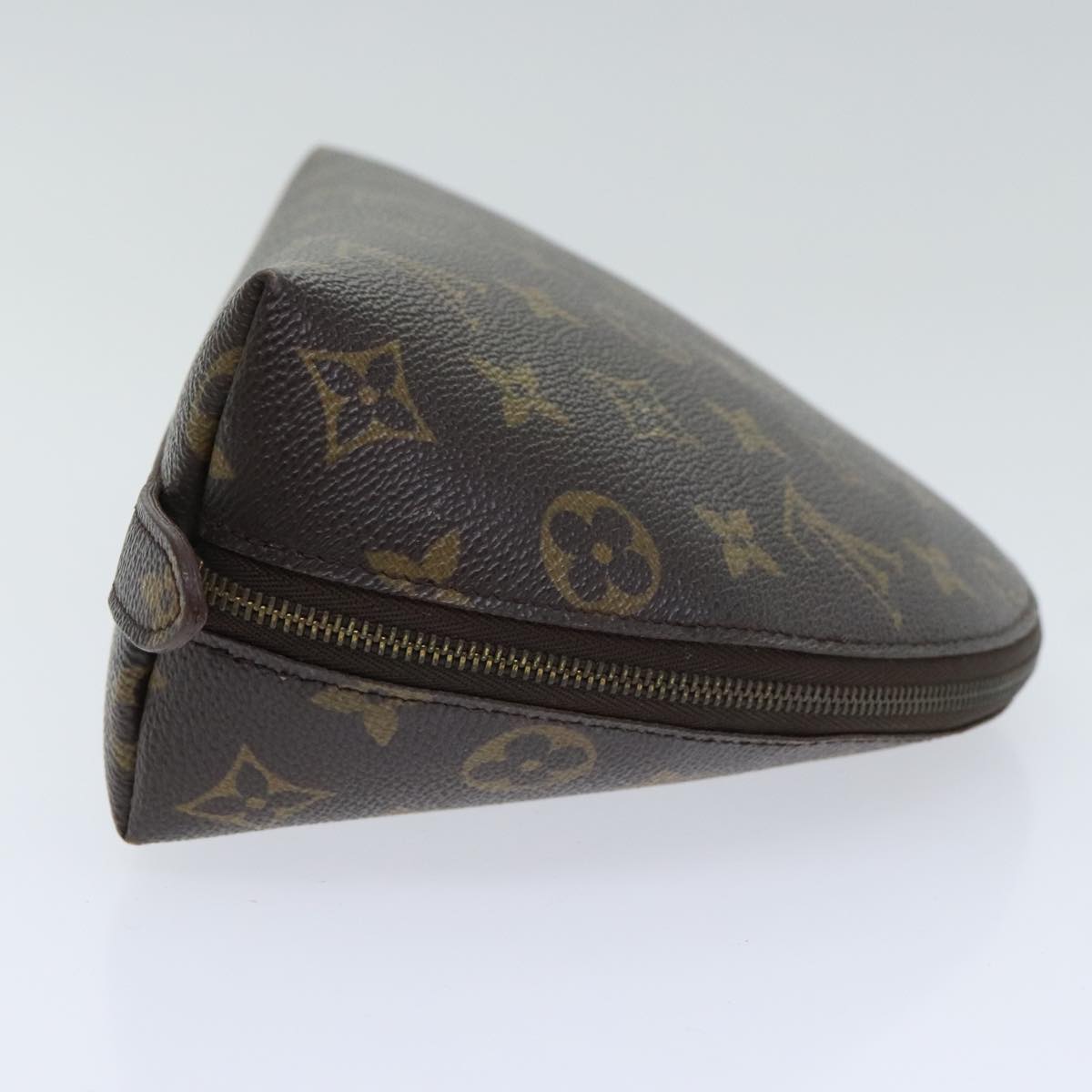 LOUIS VUITTON Monogram Trousse Demi Ronde Cosmetic Pouch M47520 LV Auth 93668