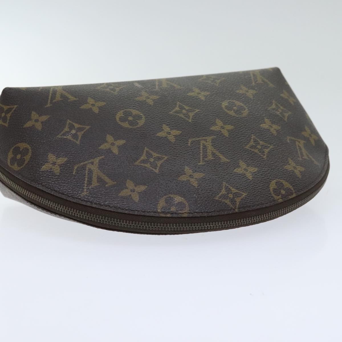 LOUIS VUITTON Monogram Trousse Demi Ronde Cosmetic Pouch M47520 LV Auth 93668