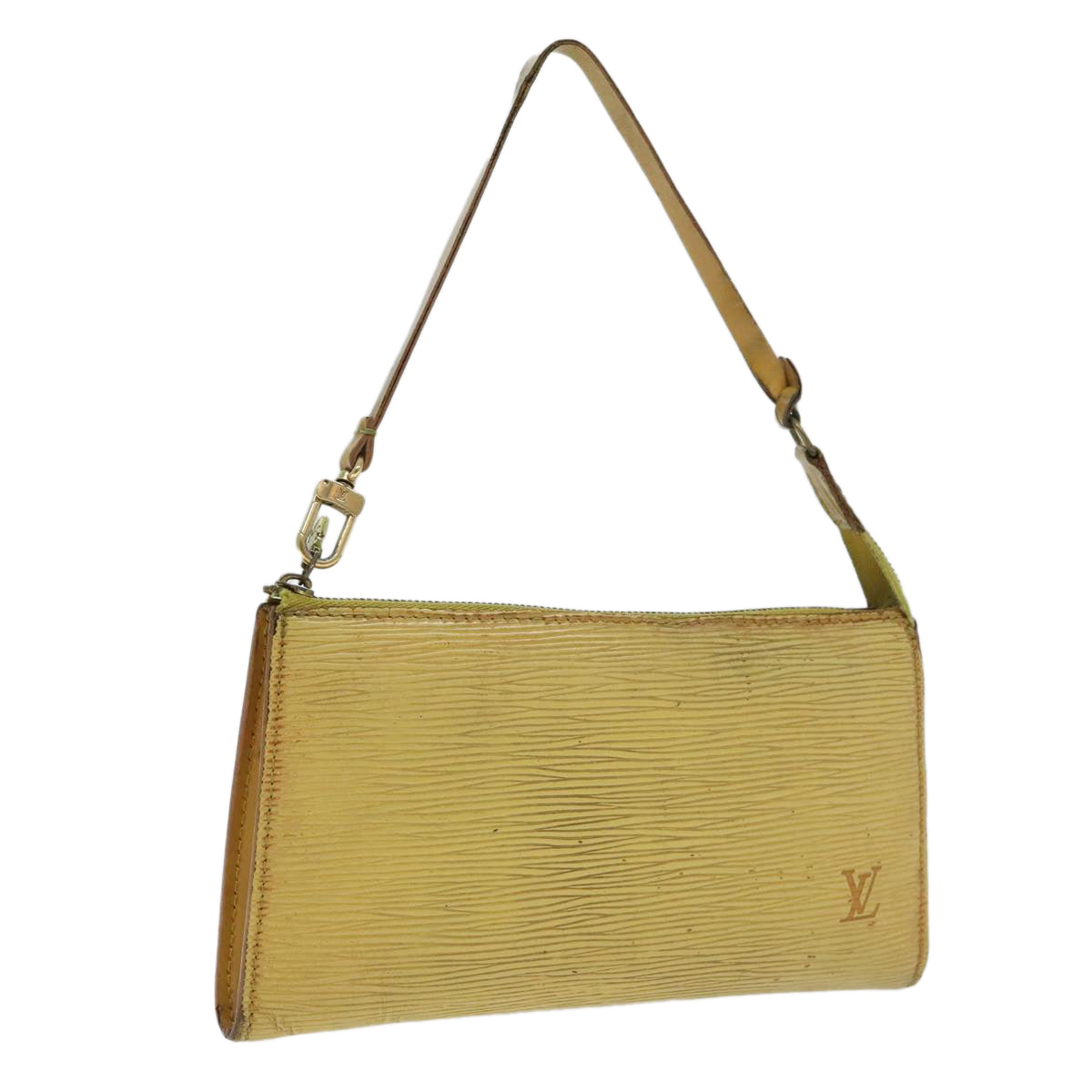 LOUIS VUITTON Epi Pochette Accessoires Pouch Yellow M52989 LV Auth 93680
