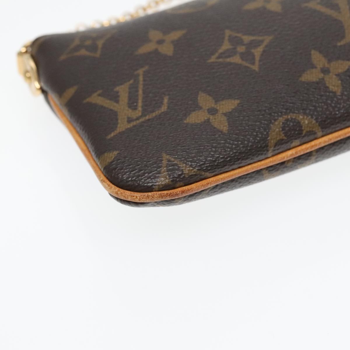 LOUIS VUITTON Monogram Chain Pochette Mila MM Accessory Pouch M60094 Auth 93682