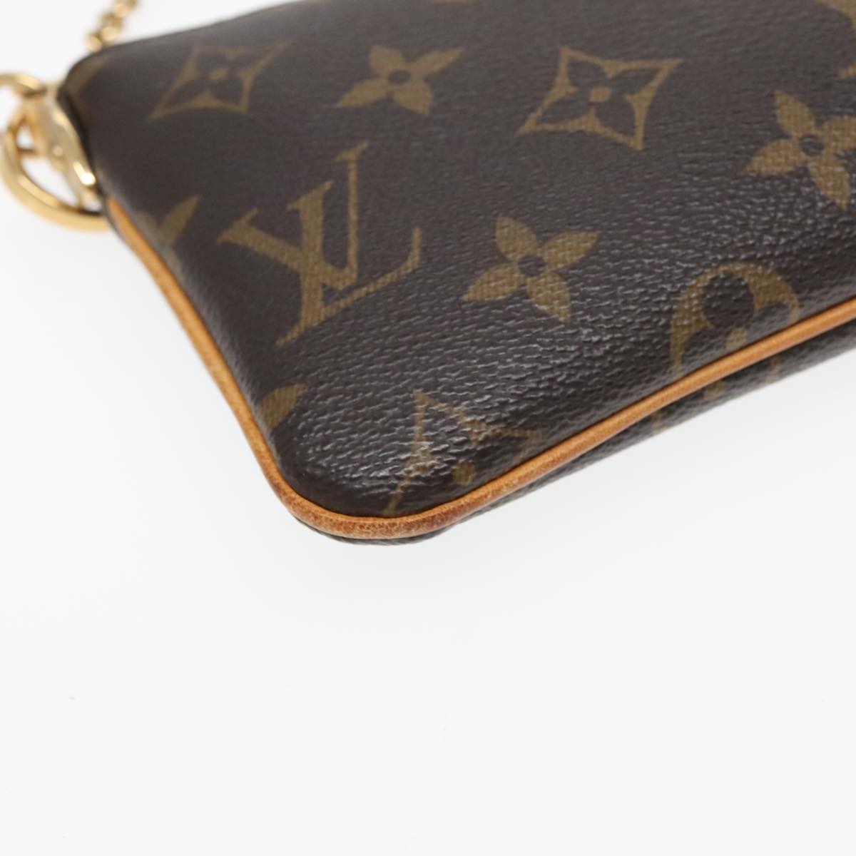 LOUIS VUITTON Monogram Chain Pochette Mila MM Accessory Pouch M60094 Auth 93682