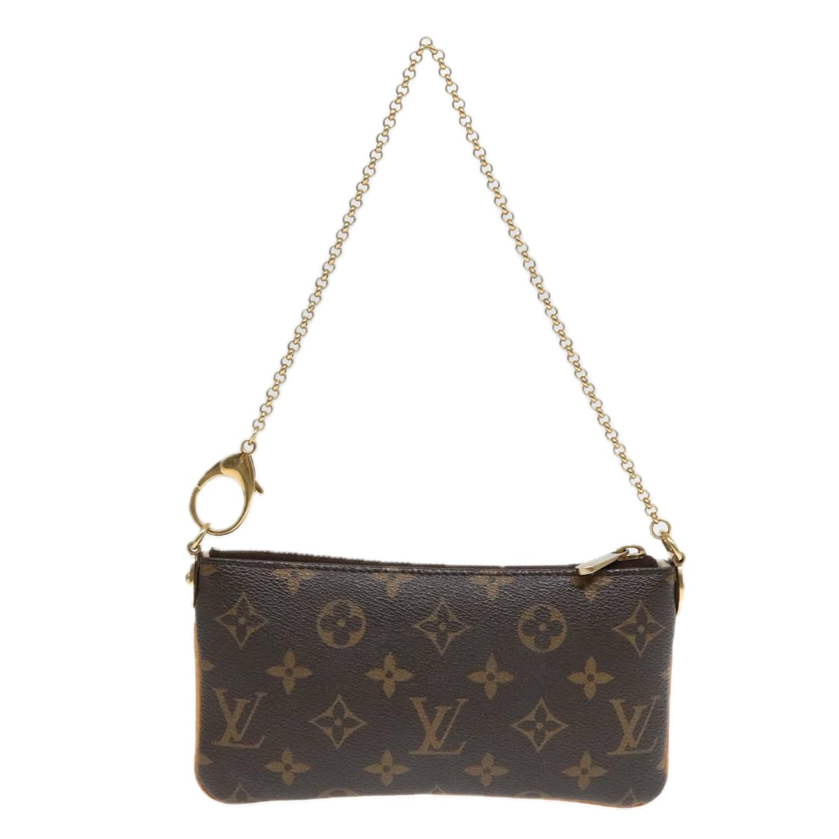 LOUIS VUITTON Monogram Chain Pochette Mila MM Accessory Pouch M60094 Auth 93682