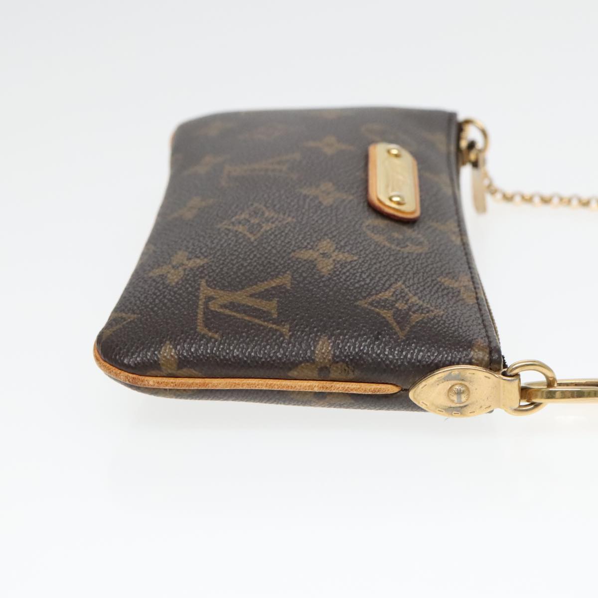 LOUIS VUITTON Monogram Chain Pochette Mila MM Accessory Pouch M60094 Auth 93682