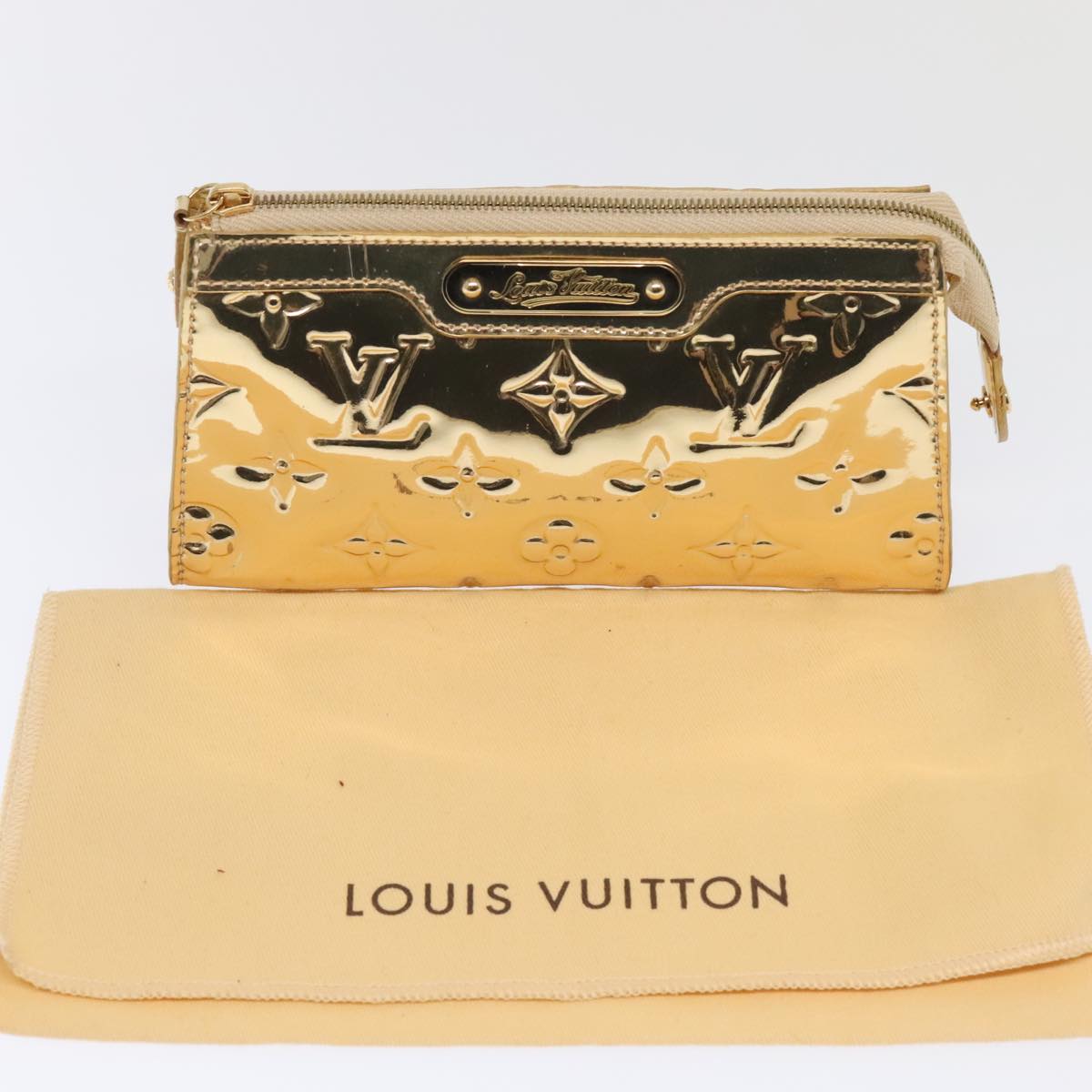 LOUIS VUITTON Monogram Miroir Trousse Cosmetic Pouch Dore M95604 LV Auth 93684V