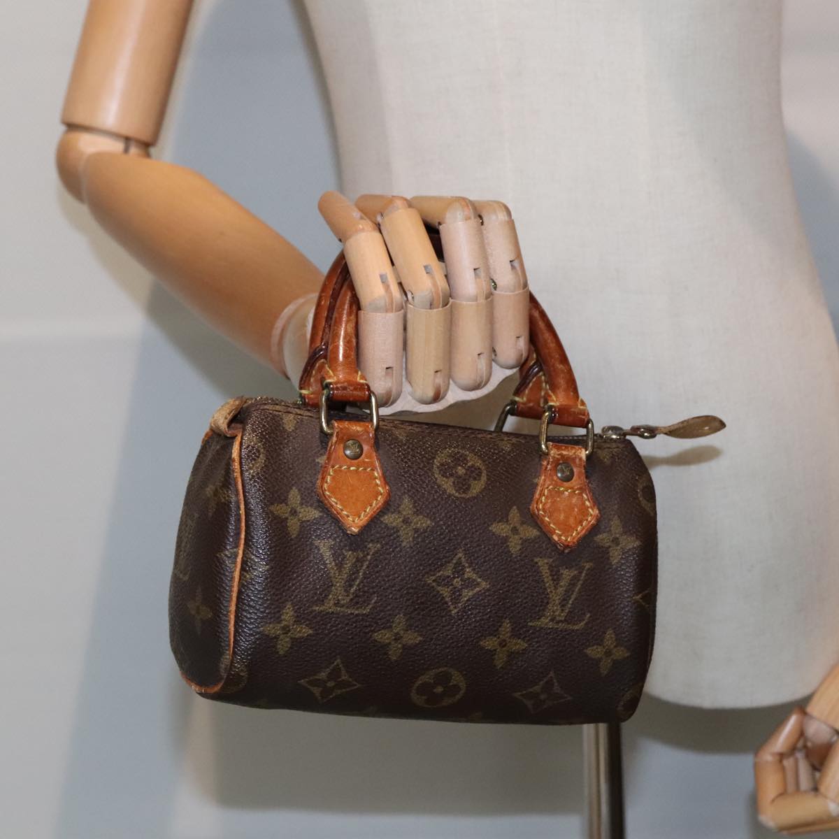 LOUIS VUITTON Monogram Mini Speedy Hand Bag M41534 LV Auth 93693