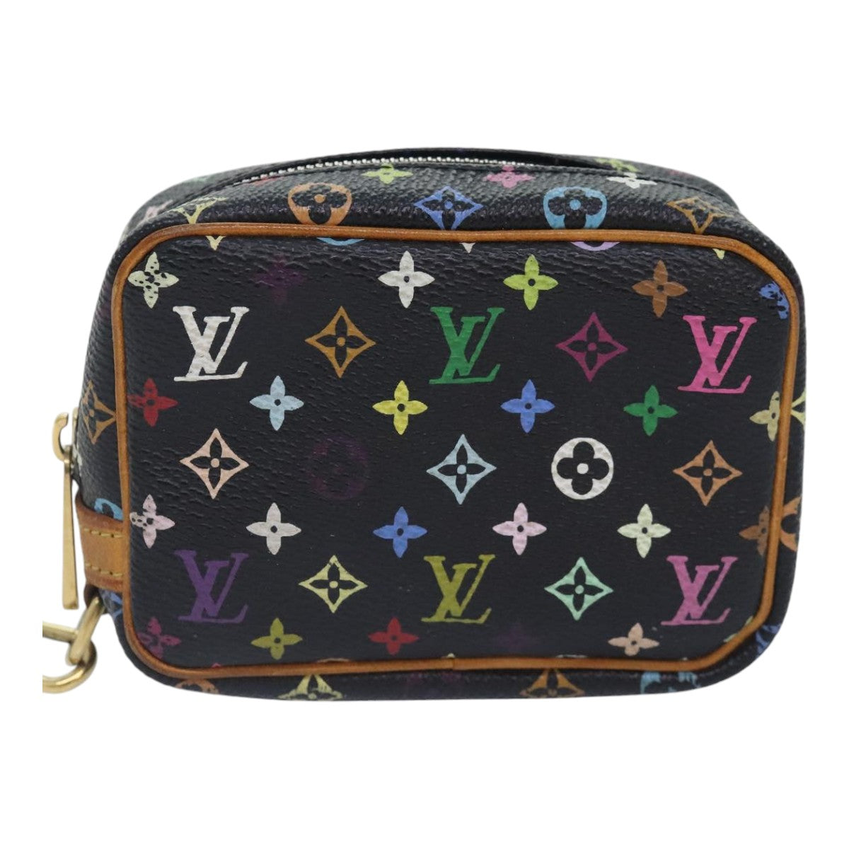 LOUIS VUITTON Monogram Multicolor Trousse Wapity Pouch Black M58034 Auth 93700