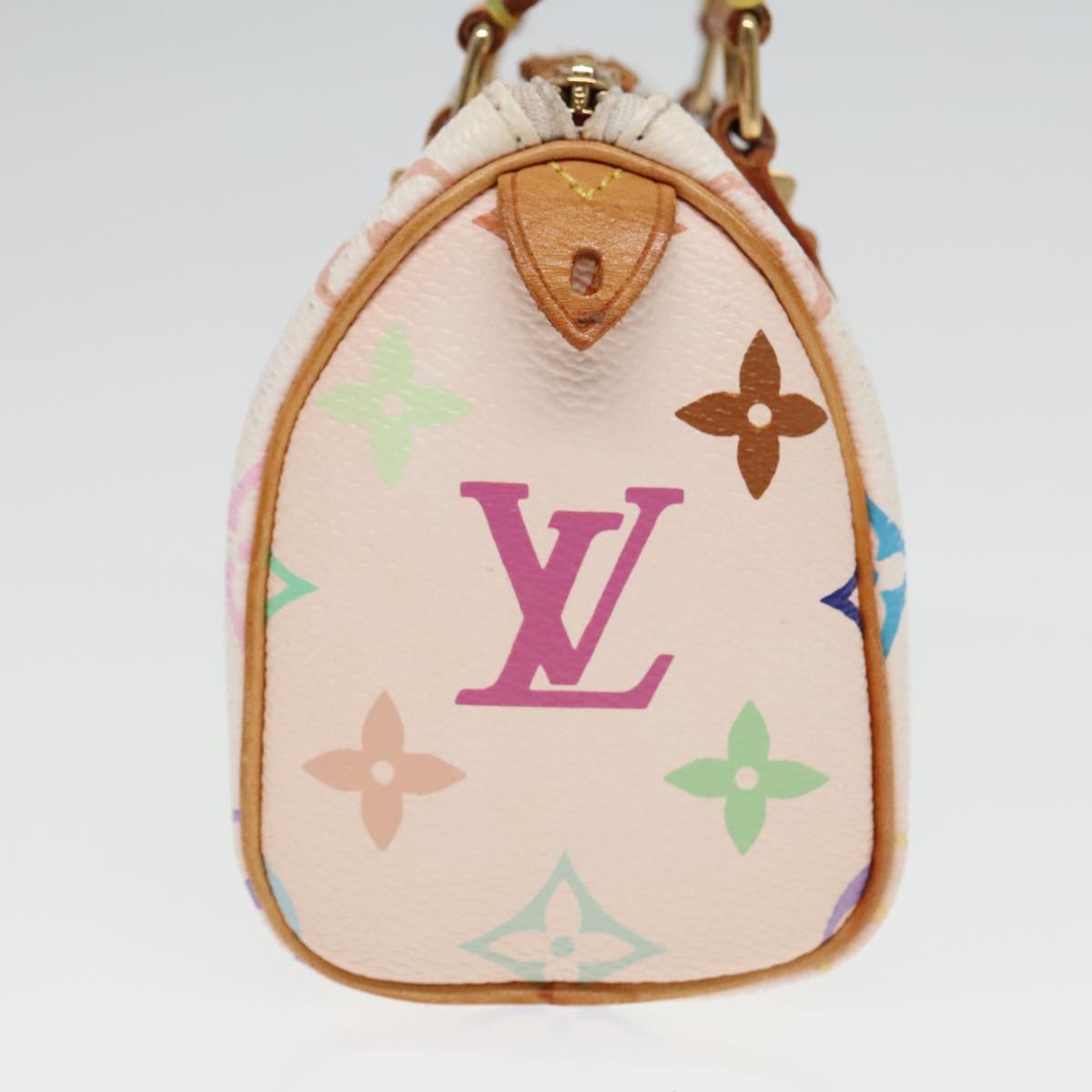 LOUIS VUITTON Monogram Multicolor Mini Speedy Hand Bag White M92645 Auth 93702